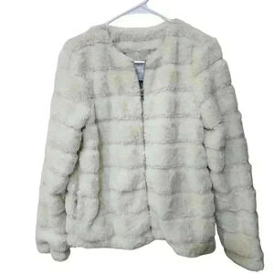 236. Carmen Carmen marc valvo faux fur tiered ribbed Size small retailed $300
